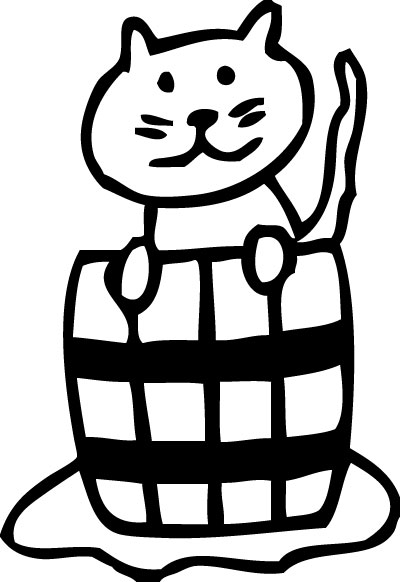 Cat in Bucket Sticker