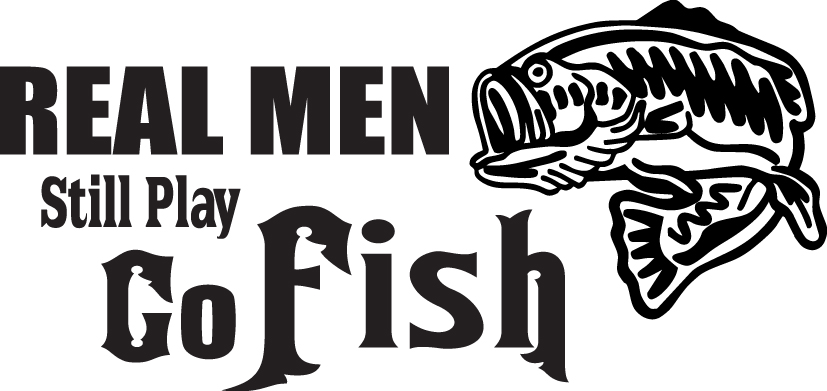 Real Men Still Play Go Fish Bass Sticker