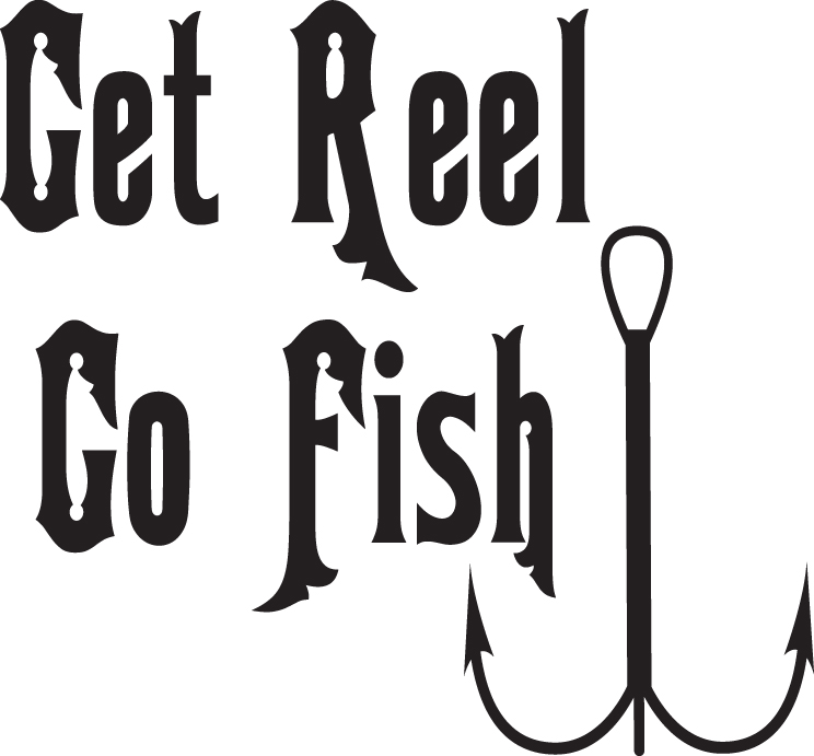 Get Reel Go Fishing Hook Sticker