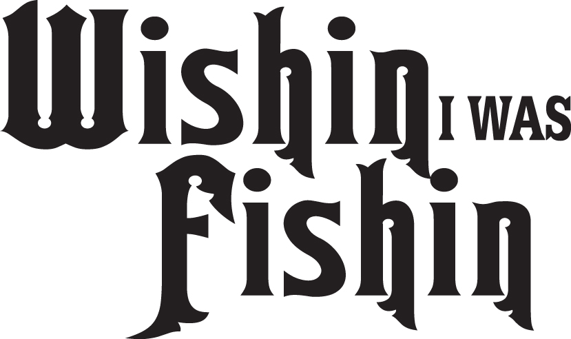 Wishin I was Fishing Sticker