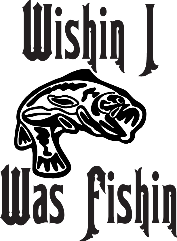 Wishin I Was Fishin Bass Sticker