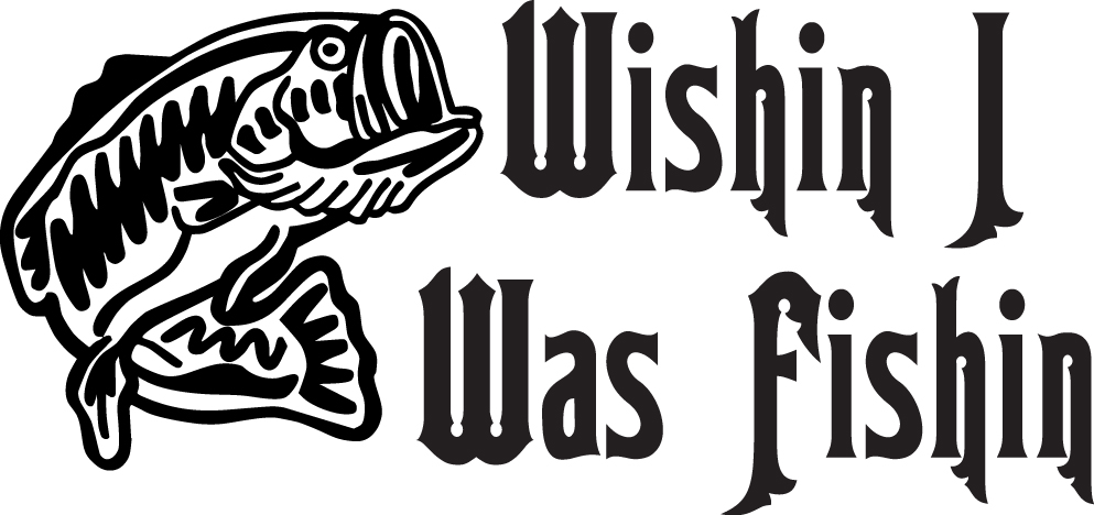 Wishin I Was Fishin Bass Sticker 2