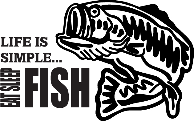 Life Is Simple Eat Sleep Fish Bass Sticker 2
