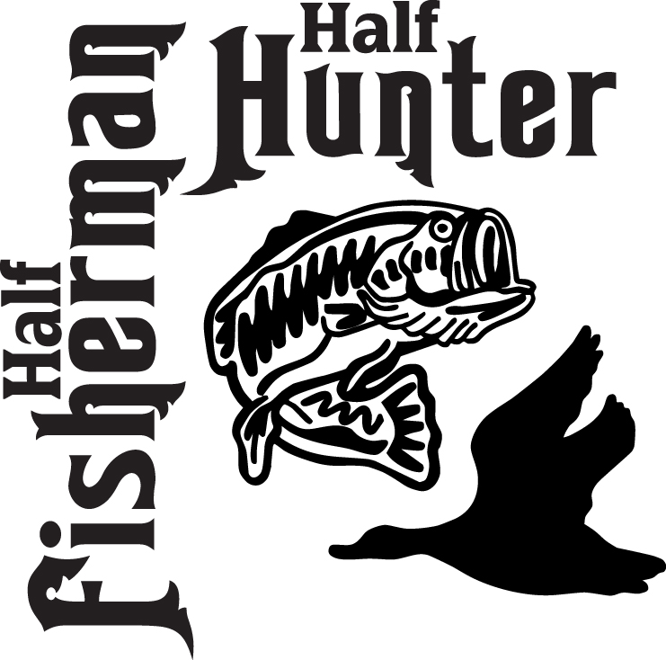 Half Fisherman Half Hunter Bass and Duck Sticker