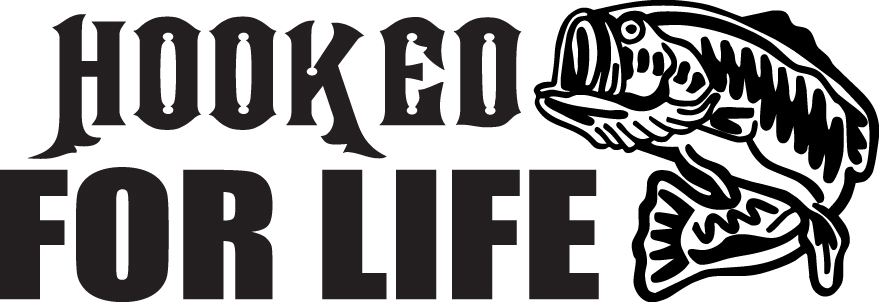 Hooked For Life Bass Sticker