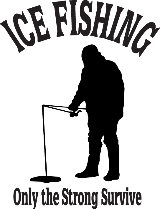 Ice Fishing Only the Stong Survive Sticker
