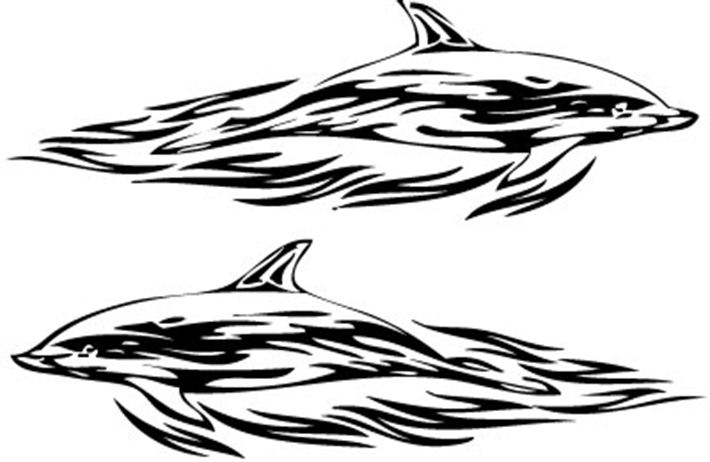 Dolphine Flames Sticker
