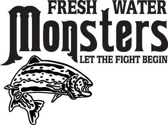 Fresh Water Monsters Let the Fight Begin Salmon Fishing Sticker 2
