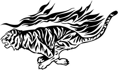 Flaming Big Cat Sticker 38