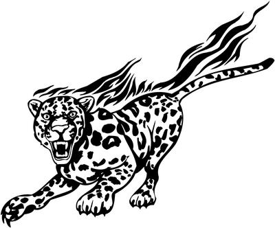 Flaming Big Cat Sticker 64