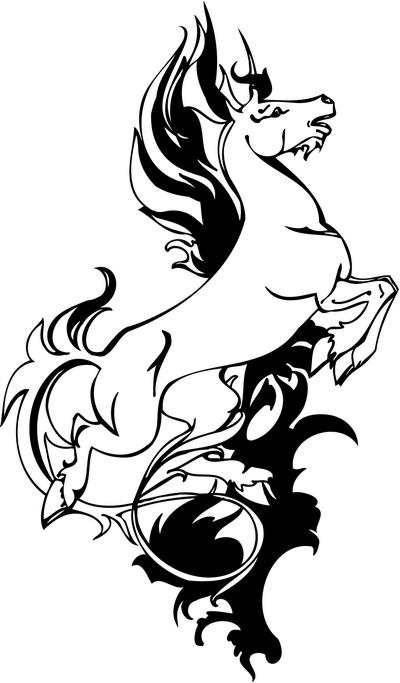 Flaming Horse Sticker 13