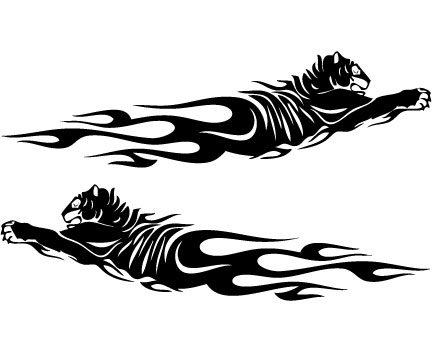 Tiger Flames 2 Sticker