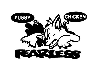 Pu$$y Chicken Fearless Sticker