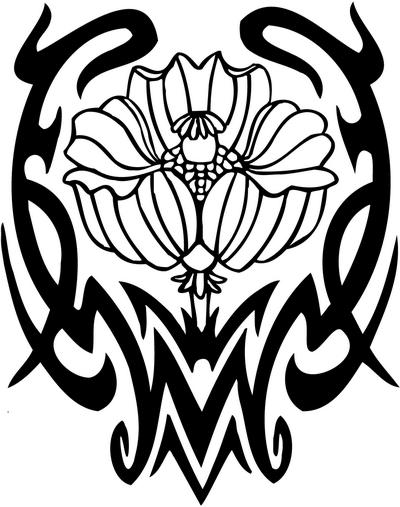 Tribal Flower Sticker 387