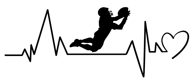 Football Heartbeat Sticker