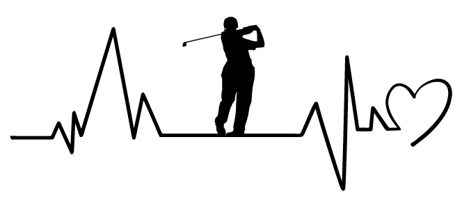 Golf Heartbeat Sticker