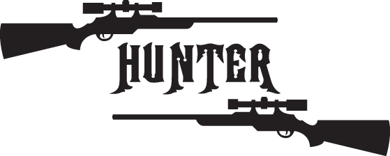 Hunter with Rifles Sticker