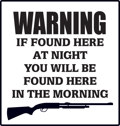 Warning Found Here at night You Will Be Found in the Morning Sticker