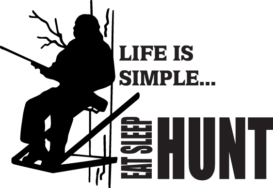 Life is Simple Eat Sleep Hunt Man in Tree Stand Sticker