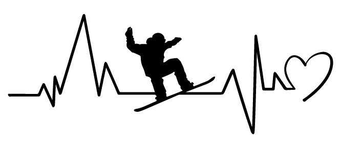 Snowboarder Heartbeat Sticker