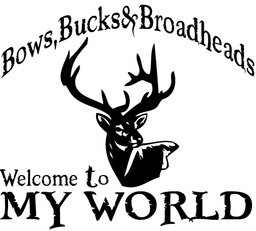 Bows Bucks and Broadheads My World Sticker