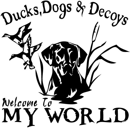 Ducks Dogs and Decoys My World 2 Sticker
