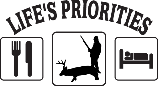 Life's Priorites Eat Hunt Sleep Sticker