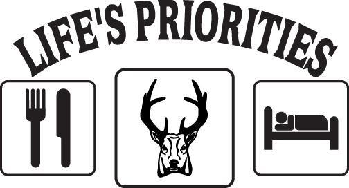 Life's Priorites Eat Buck Sleep Sticker