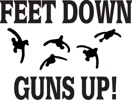 Feet Down Guns Up Sticker 2