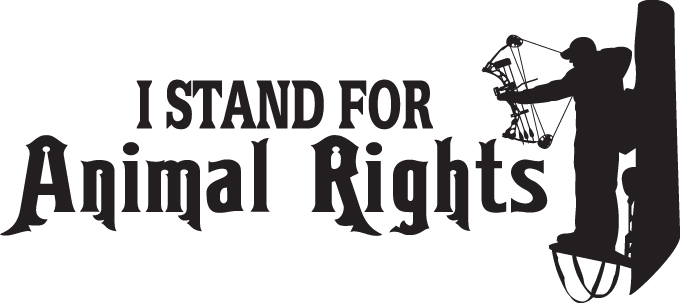 I Stand For Animal Rights Bowhunter Sticker 2