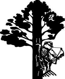Bowhunter in Tree Sticker