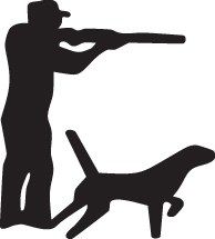 Man Hunting Duck with Dog Sticker