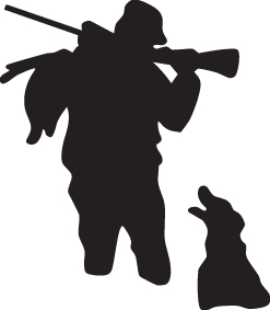 Man and Dog Duck Hunting Sticker