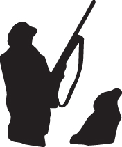 Man and Dog Duck Hunting Sticker 2