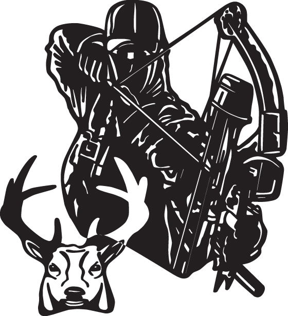 Bowhunter and Buck Sticker
