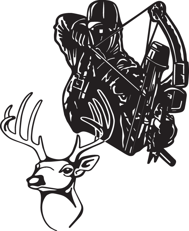 Bowhunter and Buck Sticker 2