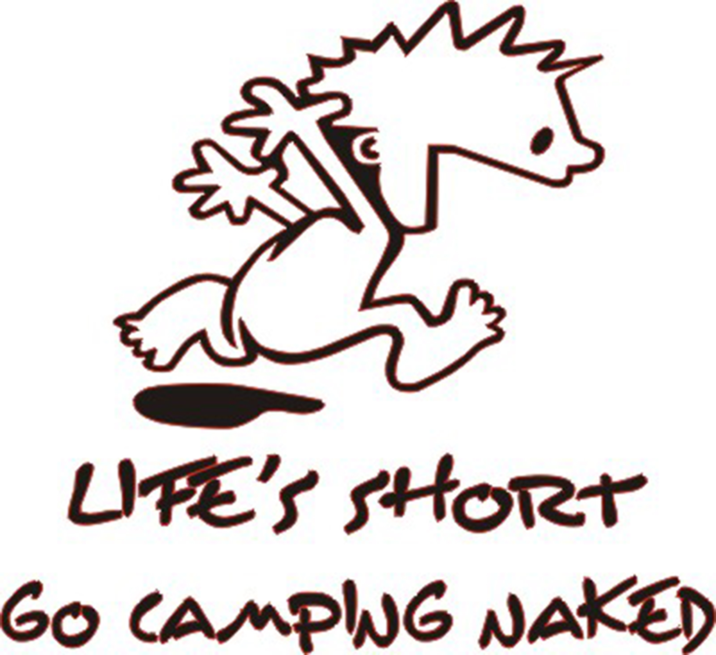 Lifes Short, Go Camping Naked Sticker