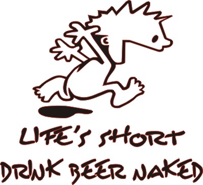 Lifes Short, Drink Beer Naked Sticker