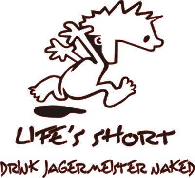 Lifes Short, Drink Jagermeister Naked Sticker