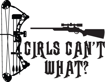Girls Can't What Bow and Rifle Sticker