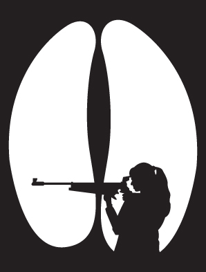 Girl Shooting in Hoof Print Sticker 3