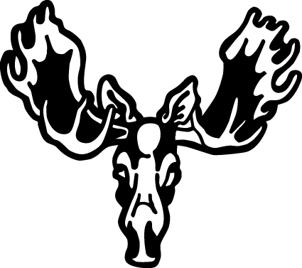 Moose Skull Rack Sticker 3