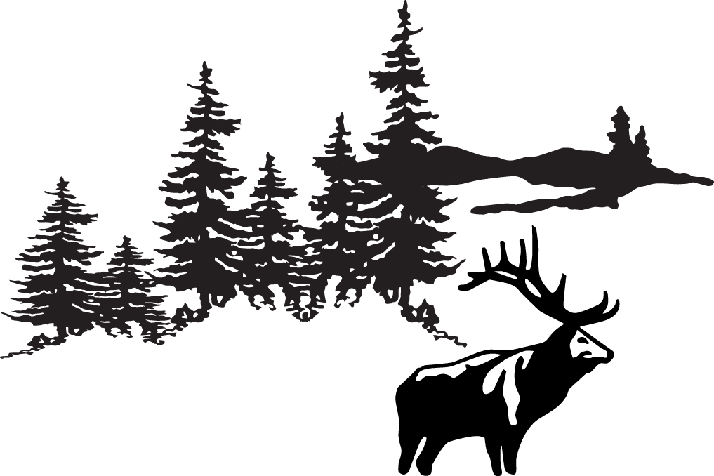 Elk in Woods Sticker