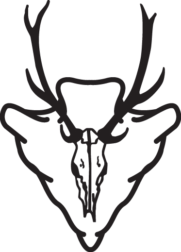 Elk Skull in Arrowhead Sticker