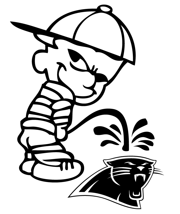 Pee on Carolina Panthers Sticker