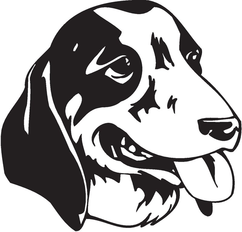 Grand Anglo-Francais Blanc et Noir Dog Sticker
