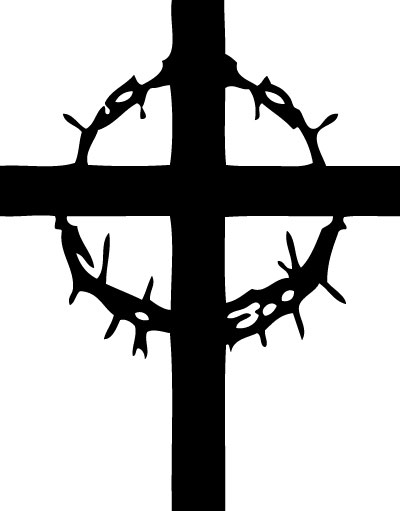 Cross with Barbed Wire Sticker