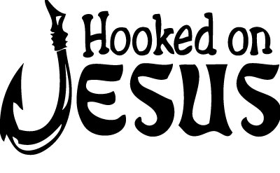 Hooked On Jesus Sticker 2 Color