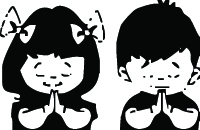 Children Praying Sticker 3137