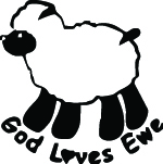 God Loves Ewe Sticker 3175